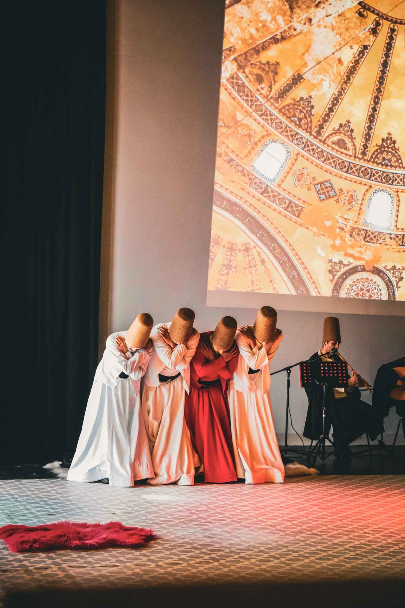 Whirling Dervish Sema ritual - Dervishes performing the spiritual whirling ceremony in Istanbul